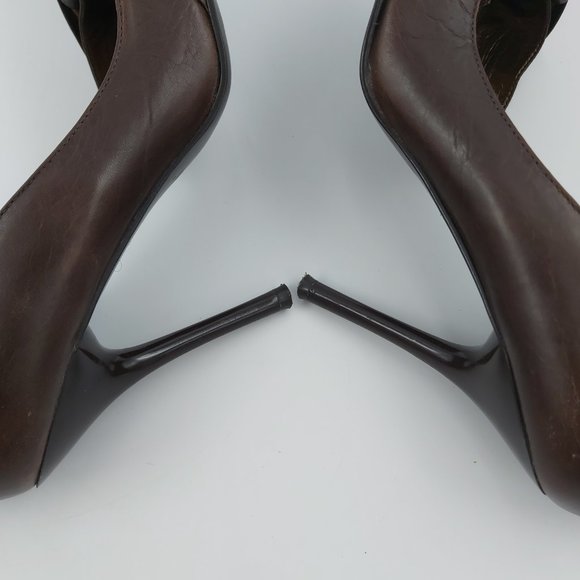 Aldo Leather Brown Stiletto 4 inch High Heel Shoes Pointed Toe Women Size 37-6.5 - Picture 10 of 16